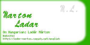 marton ladar business card