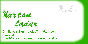 marton ladar business card